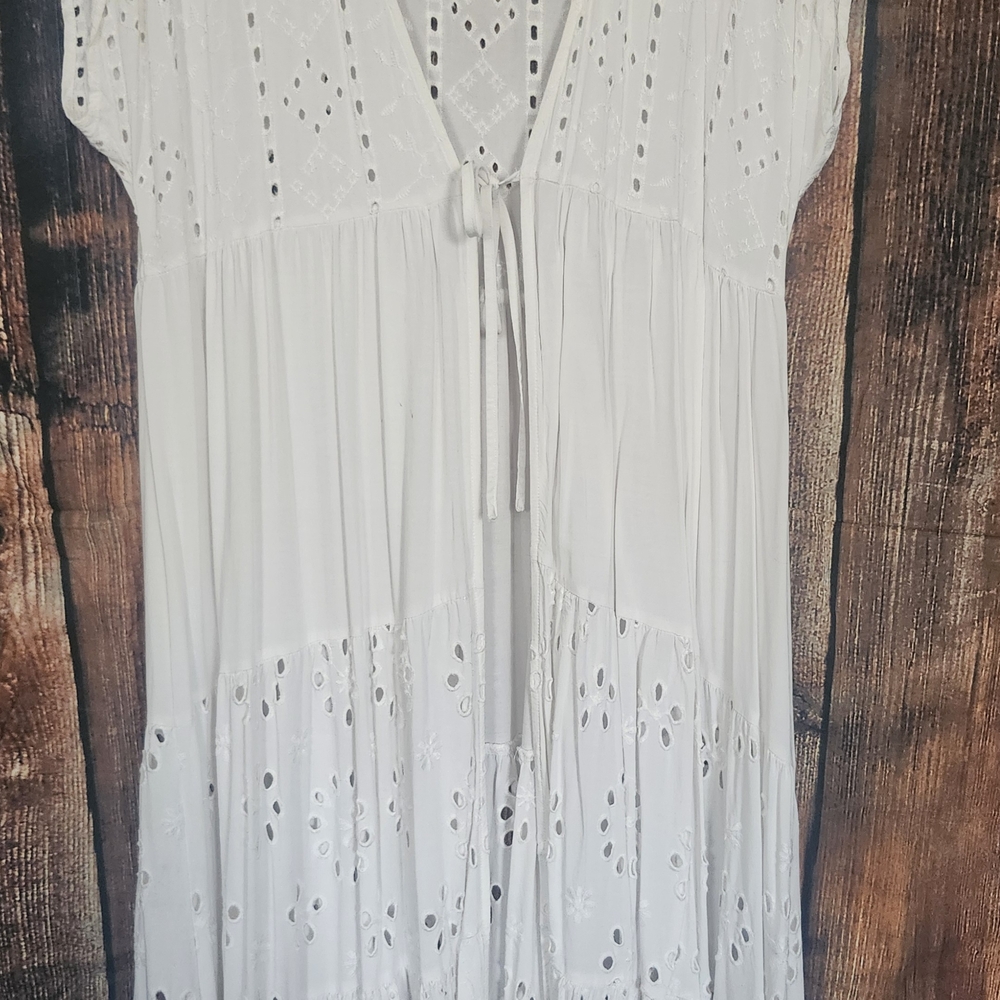 Torrid White Eyelet Swim Coverup